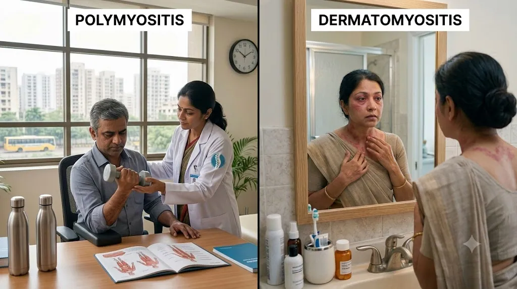 Polymyositis vs. Dermatomyositis